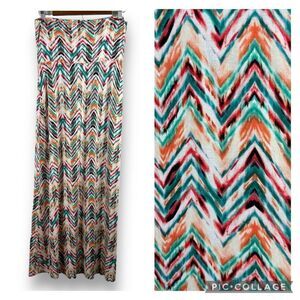Happening In The Present Women's‎ Size S Maxi Skirt Colorful Zig Zag Chevron
